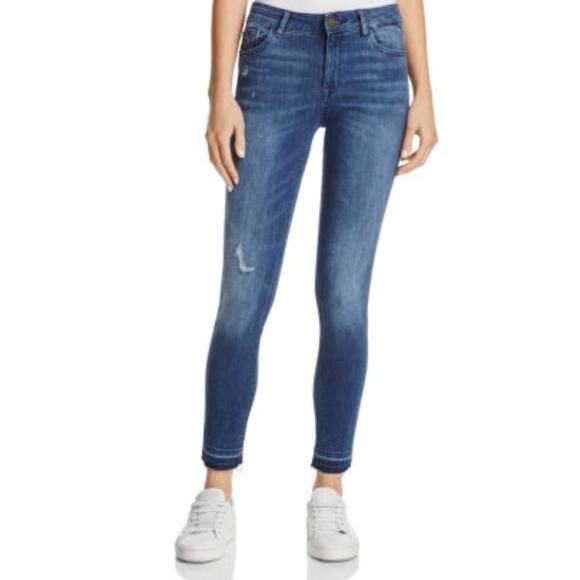 DL1961 River Blue Mid Rise Margaux Instasculpt Ankle Length Skinny Denim Jean 27 - Picture 1 of 10